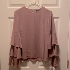 Basic model size s flowy mauve shirt blouse
